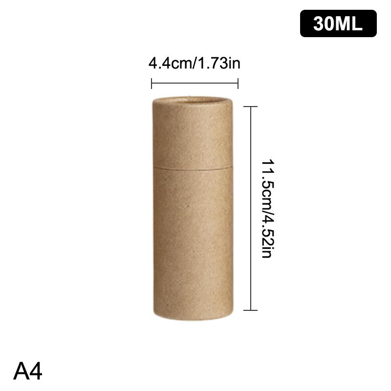 1Pcs Empty Thick Round Cowhide Empty Paper Tube Essential Oil Roller Bottle Packaging Box For Oil Perfume Container