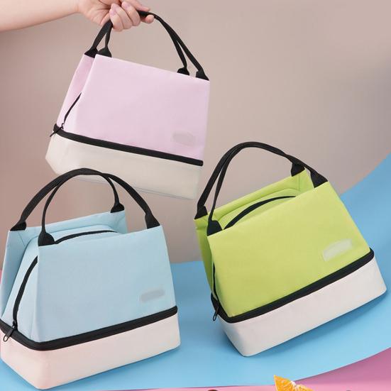 Dvoupatrová taška na oběd Termoizolační taška na oběd s velkou kapacitou, nepropustná chladicí taška pro dojíždění, cestování, piknik