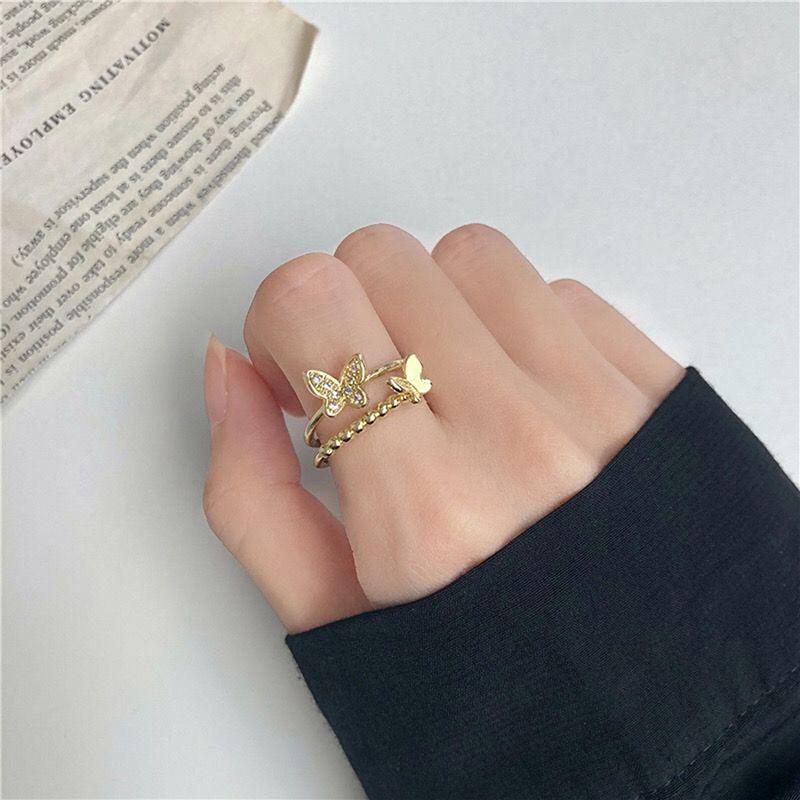 

‘4 Pcs Bohemian Geometric Rings Sets Butterfly Knuckle Finger Ring Set For Women Fashion Jewelry Gift