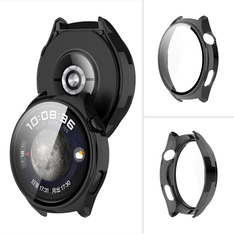 Screen Protector Case Full Coverage PC Protective Cover Washable Bumper Shells Skin for Watch 4 Smartwatch Replacement