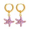 Starfish Charms Ear Buckle Lip Hoop Earrings Simple Enamel Fish Earrings  Party