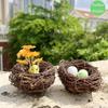4Pcs 4.7" Birds Nest Artificial Bird Nest Decor House Decoration Birds Nest Fern  Party