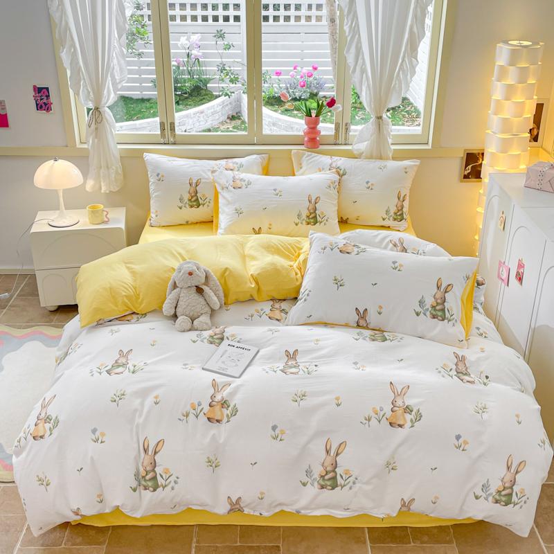 3pcs Yellow Stripe Duvet Cover Modern Geometry Bedding Set Fashion Home Comforter Cover Polyester Quilt Cover with 2 Pillowcases