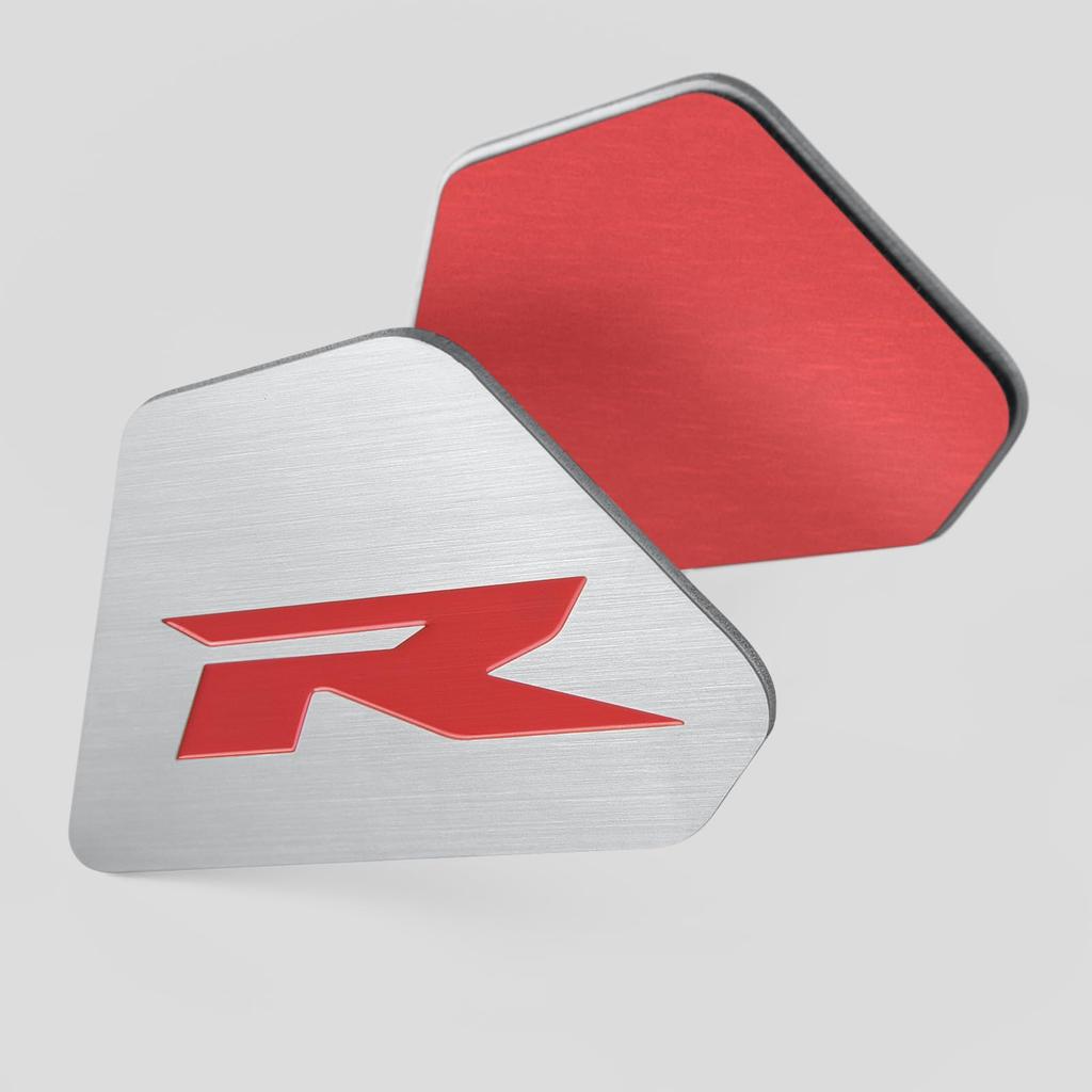 WOOGA Stainless Steel Frame Filler Side Cover Trim Type R Emblem For Honda CBR 650R CB650R 2019-2025 (Red)