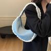 Korean niche underarm bag women's autumn and winter 2025 new trendy fashion plush saddle casual denim shoulder bag