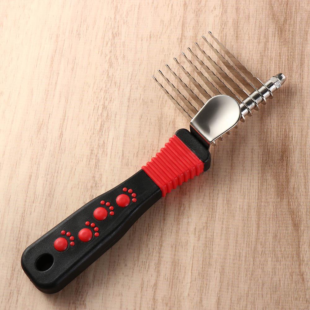 Professional Pet Dematting Fur Rake Non-slip Handle Dog Grooming Brush  Dog Cat Cleaning