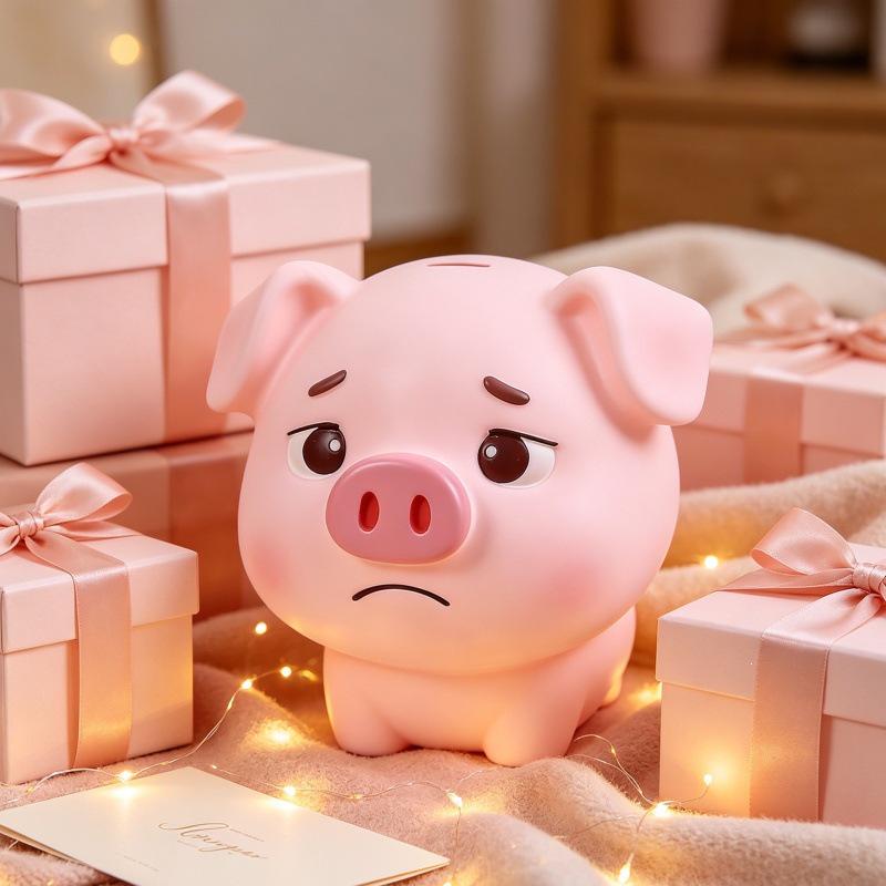 Cute Crying Piggy Bank: Creative Cartoon Pig Money Box & Home Decoration