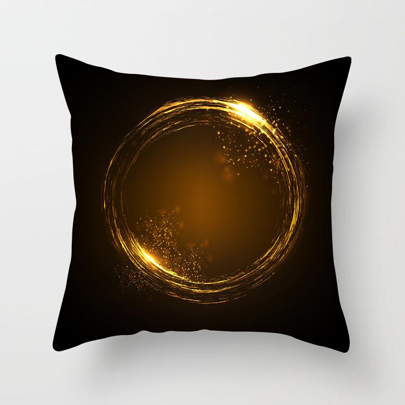 Home Products New Black Geometric Sofa Pillow Cushion Cover Digital Printing Office Cushion Cover