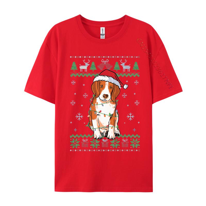 Beagle Christmas Ugly Dog Lover Tshirts Print Men TShirt Fashion Design Tops Tee Black Shirt Graphic Tees