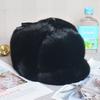 Men Mink Fur Hat New Fashion Men's Real Mink Fur Cap Winter Warm Top Hat Headgear Beanie Beret Natural Real Mink Fur Cap For Men
