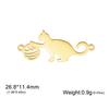 Teamer 3pcs/lot Cute Moon Cat DIY Pendant for Bracelets Gold Color Stainless Steel Kitten Animal Charms for Jewelry Making