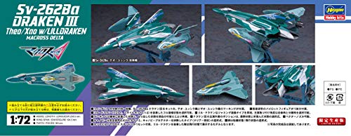 Hasegawa Macross Series Macross Delta Sv-262Ba Draken 3 Teo's/Zao's with Lil' Draken (Jamming Equipped) 1/72 Scale Plastic Model Kit 65846