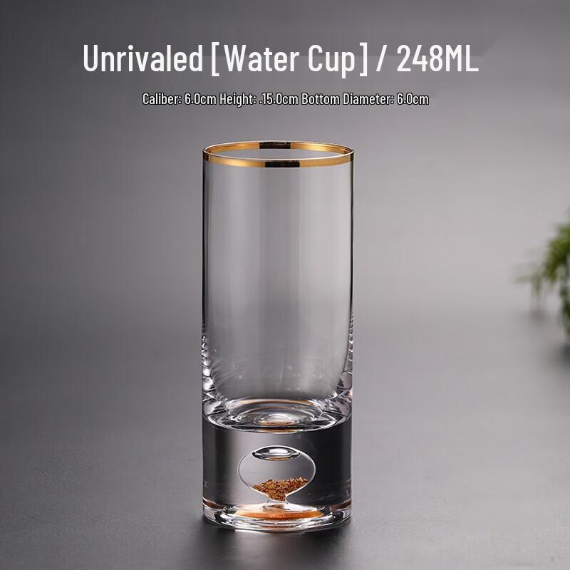 ZhiMeiHuanQiu Light Luxury Gold-Painted Crystal Tea Cup