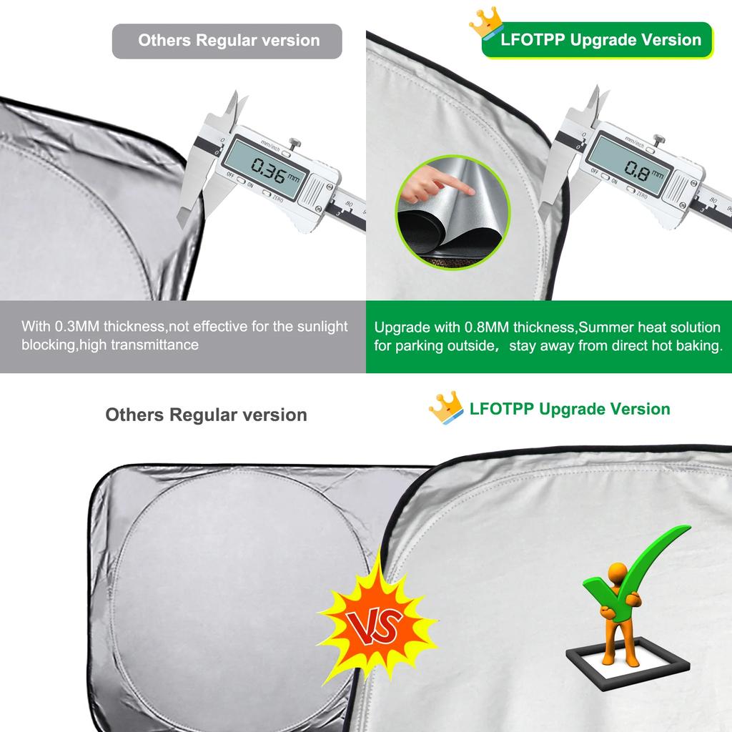 Car windshield sunshade all models common front window sunshade cover silver exterior protective sports accessory