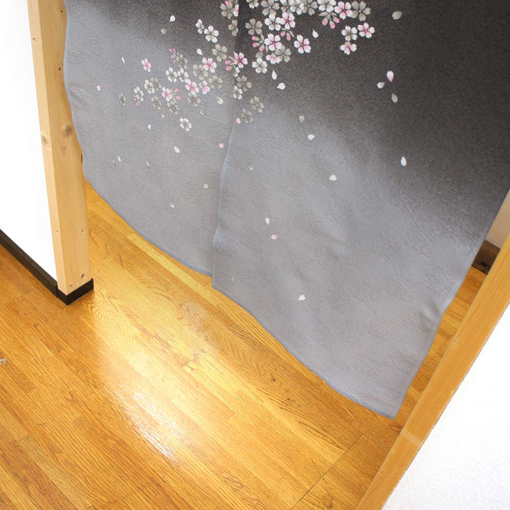 Noren Kobo Noren Cherry Blossom and Moon Japanese Style Room Privacy Traditional Japanese 85 X 150 Moon Viewing Cherry 2391 Curtain, Design, Tapestry,