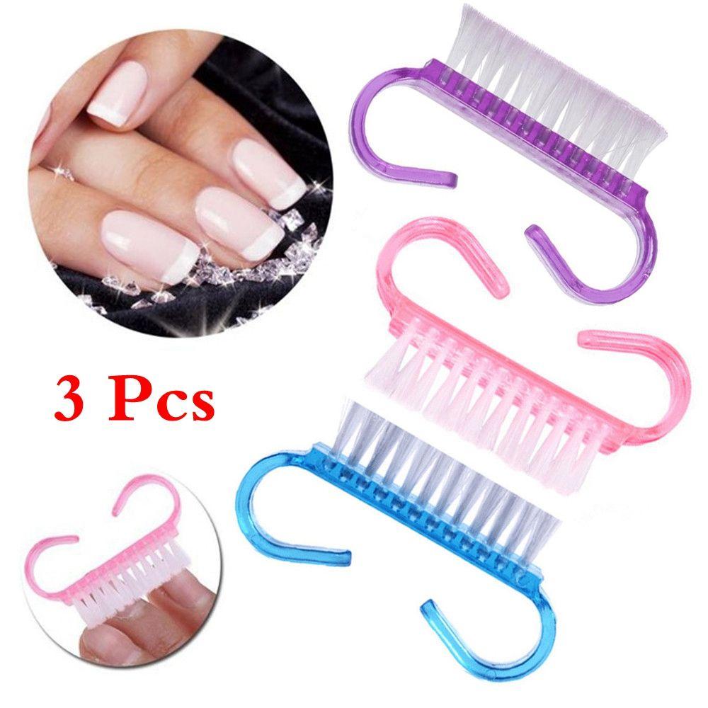 

3 Pcs New Pedicure Tool Plastic Beauty Dust Cleaning Manicure Nail Scrubbing Nail Brush