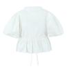Za Summer New Arrival Women's Clothing Fashion Style Fashion Puff Sleeve Bows Wooden Ear Pleated Drawstring Small Top