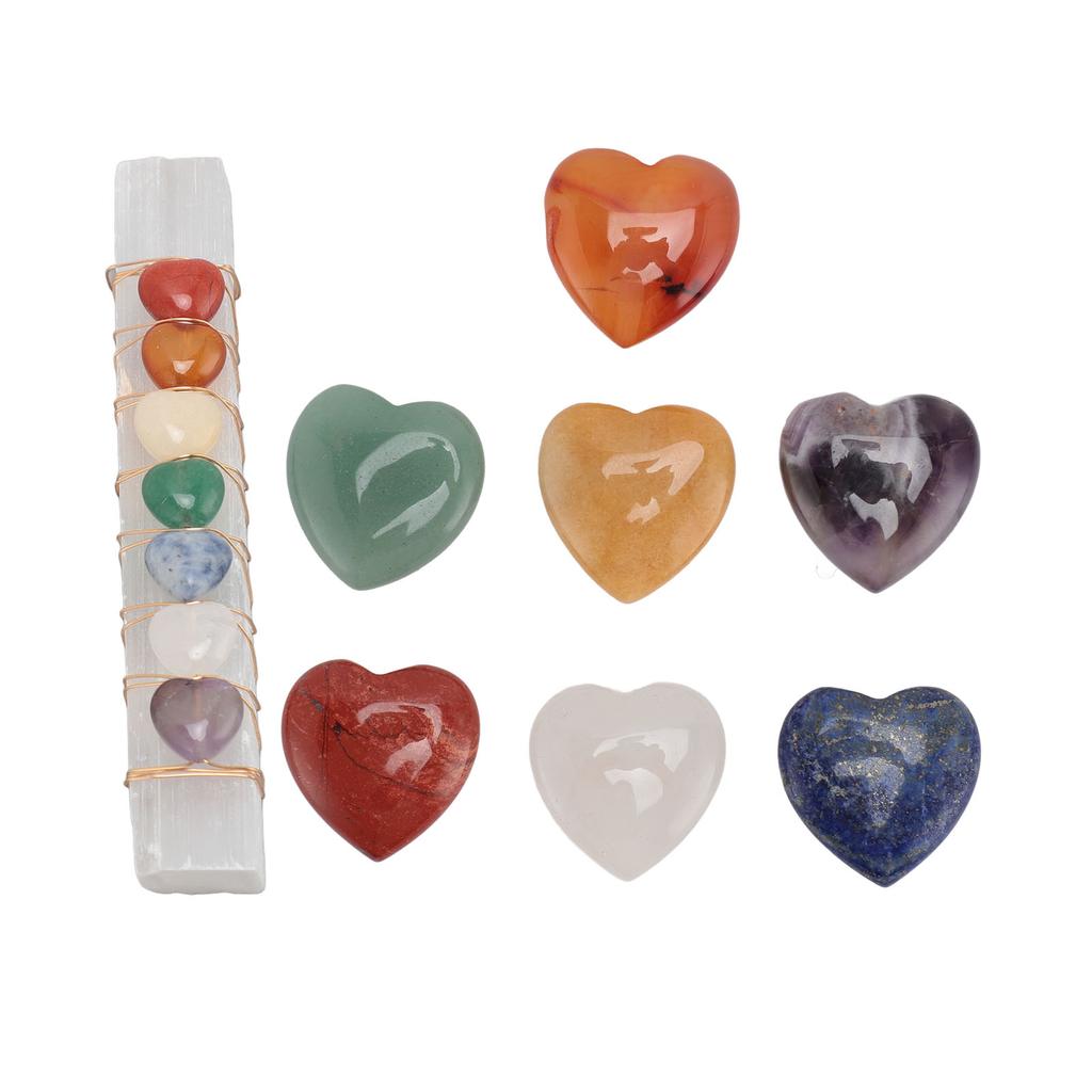 Chakra Stone Promote Positive Energy Decorative Balancing Reiki Healing Stone for Meditation Yoga Heart Shaped Chakra
