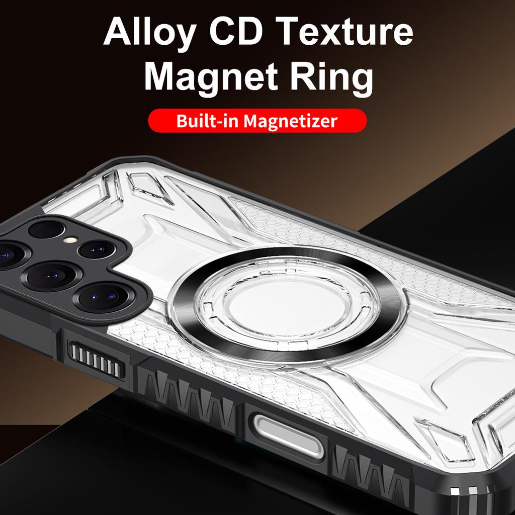 Suitable for Samsung S25ULTRA Mobile Phone Case A55 War Shadow CD Pattern Magnetically Absorbed Wireless TPU Anti Fall PC Mobile Phone Case