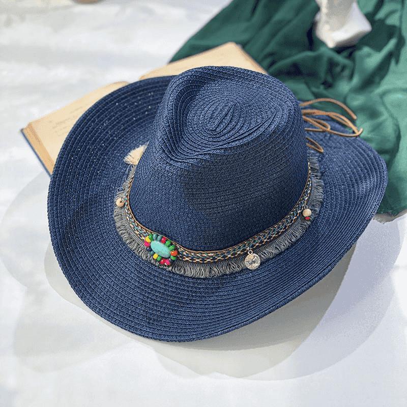 JYL TS DIY Hollow Out Beret  Summer Straw Cap Woven Straw