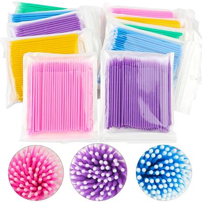 100Pcs Disposable Eyelash Cleaning Brushes – Lint-Free Micro Applicators for Lash Extensions, Makeup Remover & Daily Eye Care