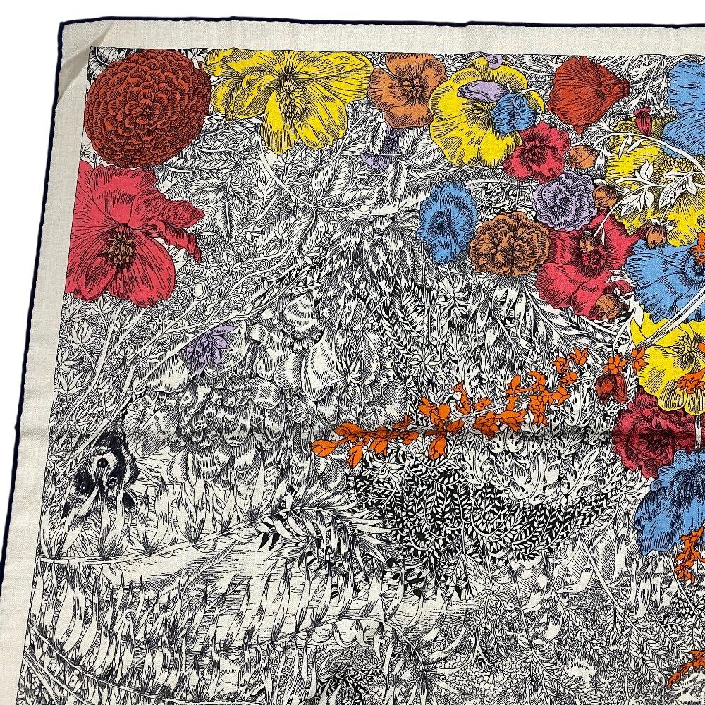 HERMES Kasisir Carre 140 Carrejean cashmere Natural reversion scarf multicolor cashmere Used