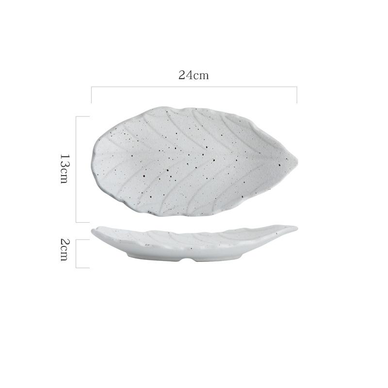 Schimbări de cuptor Farfurie ceramică în formă de frunză Farfurie cu formă creativă Farfurie pentru sushi Farfurii pentru pește Farfurii pentru grătar Veselă specială pentru hotel