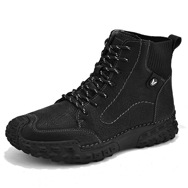 

Новая тенденция внешней торговли, корейская версия высоких мужских ботинок, больших размеров, осенне-зимние мужские ботинки среднего размера, размер 46, повседневная обувь 2025 года 42