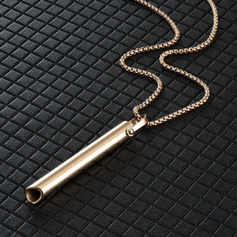 Mindfulness Breathing Necklace Opening Rings Stainless Steel Pendant Necklace Great for Meditation Practice Harmonies