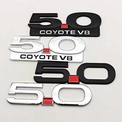 LLP19 3D Metal Car Styling 5.0 COYOTE V8 Logo Badge Rear Trunk Emblem Fender Side Sticker For Mustang GT SHELBY Auto Accessories
