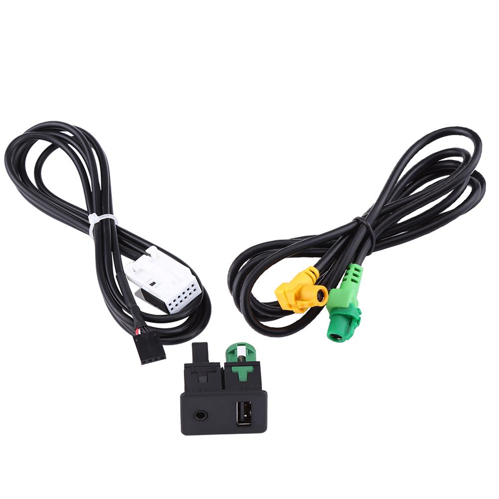 Car USB AUX Switch Socket Wire Harness Cable Adapter For BMW 3 5 Series E87 E90 E91 E92 X5 X6
