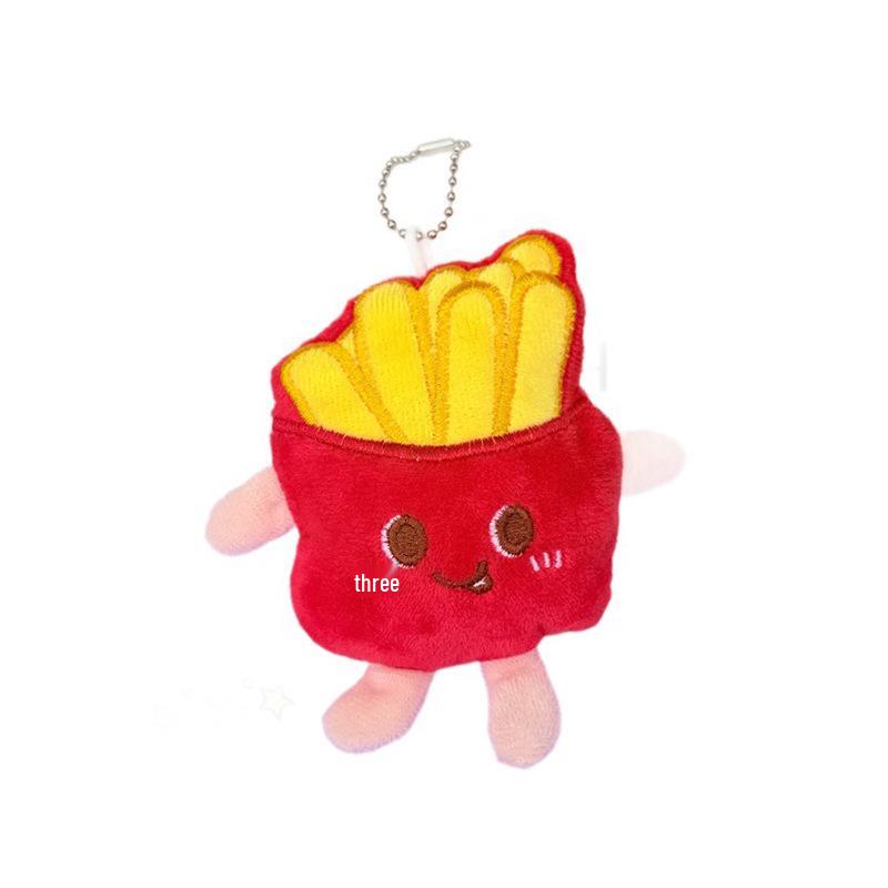 Creative Squeaky Hamburger, Fries & Chicken Leg Keychain Accessories – Street Stall Doll Machine Gifts