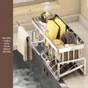 Stainless Steel Multi-Functional Sink Rack - No-Punch Dish and Rag Storage