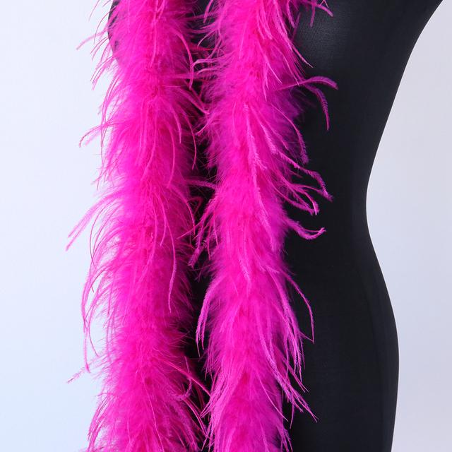 50G 2M Natural Pink Dyed Ostrich Feathers Boa Plumas for Shawl Scarf Ribbon Wedding Party Stage Sewing Dress Decoration Crafts