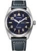 Чоловічий аналоговий годинник Eco-Drive BM8560-45L зі шкіряним ремінцем, синій, один розмір