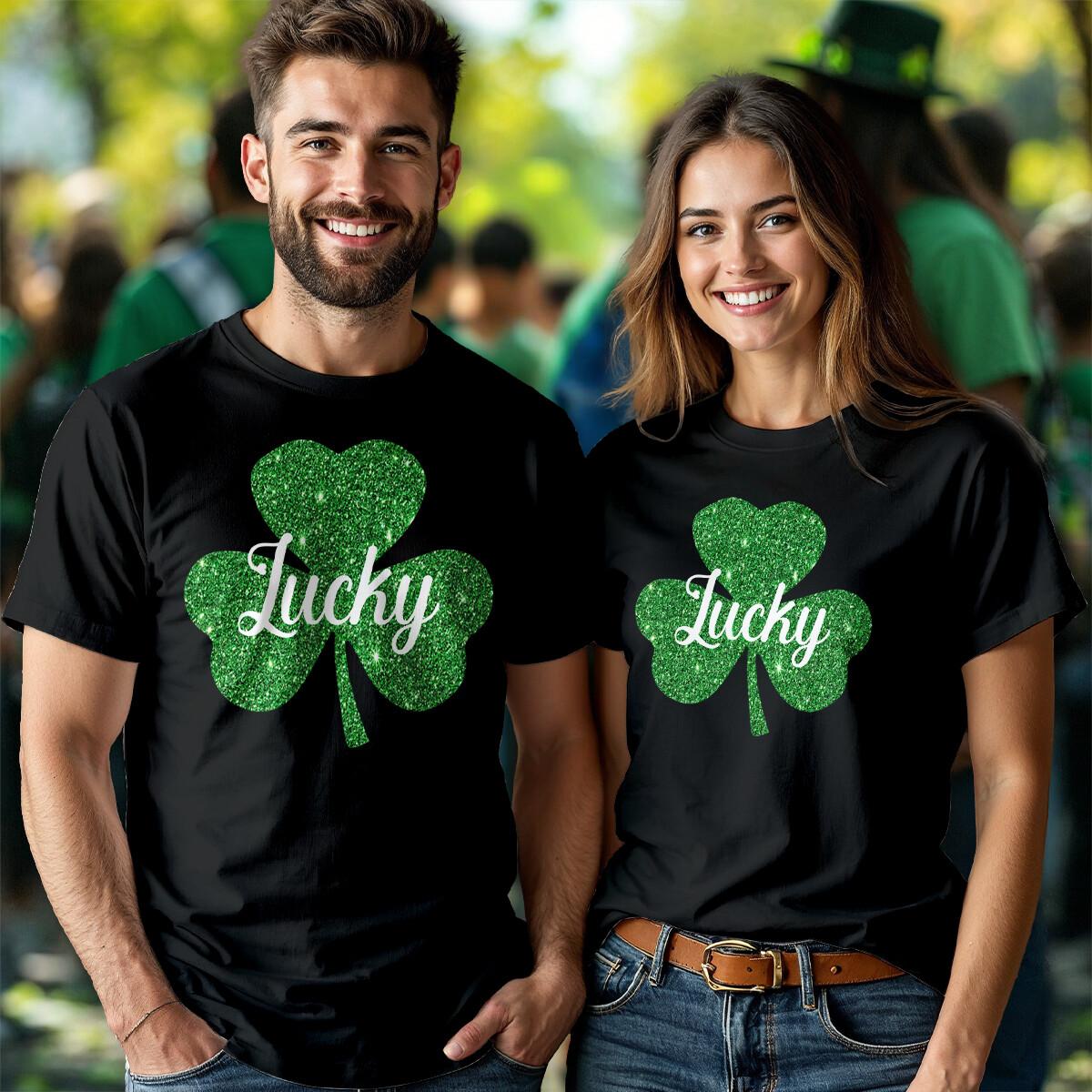 

Mens Womens Lucky Funny St.Patricks Day 100% Cotton T-shirt Mens Tees Tops Tee Irish Parade Outfit #STPD XL