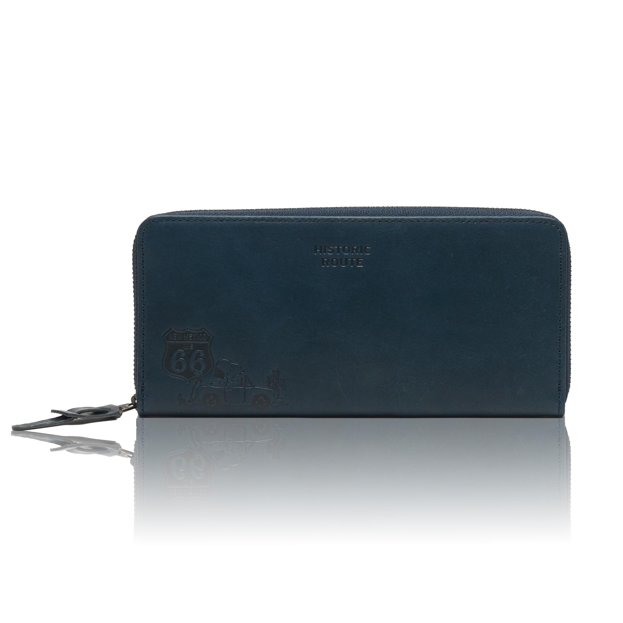 

Billfold HISTORIC ROUTE 66 Snoopy Route 66 Wallet Long Wallet Leather Slim Round Zipper Cowhide Genuine Leather Leather Simple 73117 Navy [Nadaya] Темно-синій