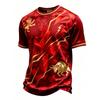 Men's Short Sleeve Soccer Fan T-Shirt with Printed Team Design for Casual Wear