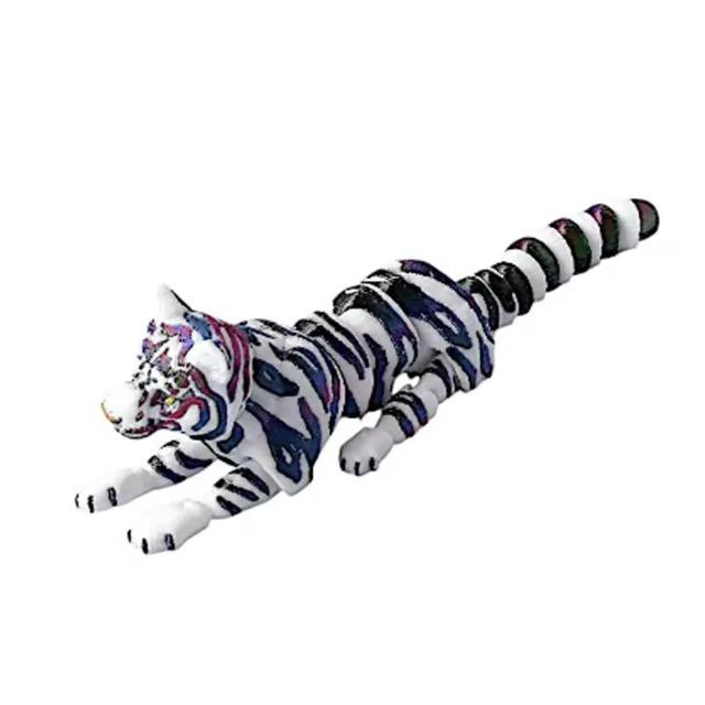 3D Printed Tiger Home Decor Movable Flexible Joints Simulation Miniature Ornament Children Gifts Desktop Office Decor