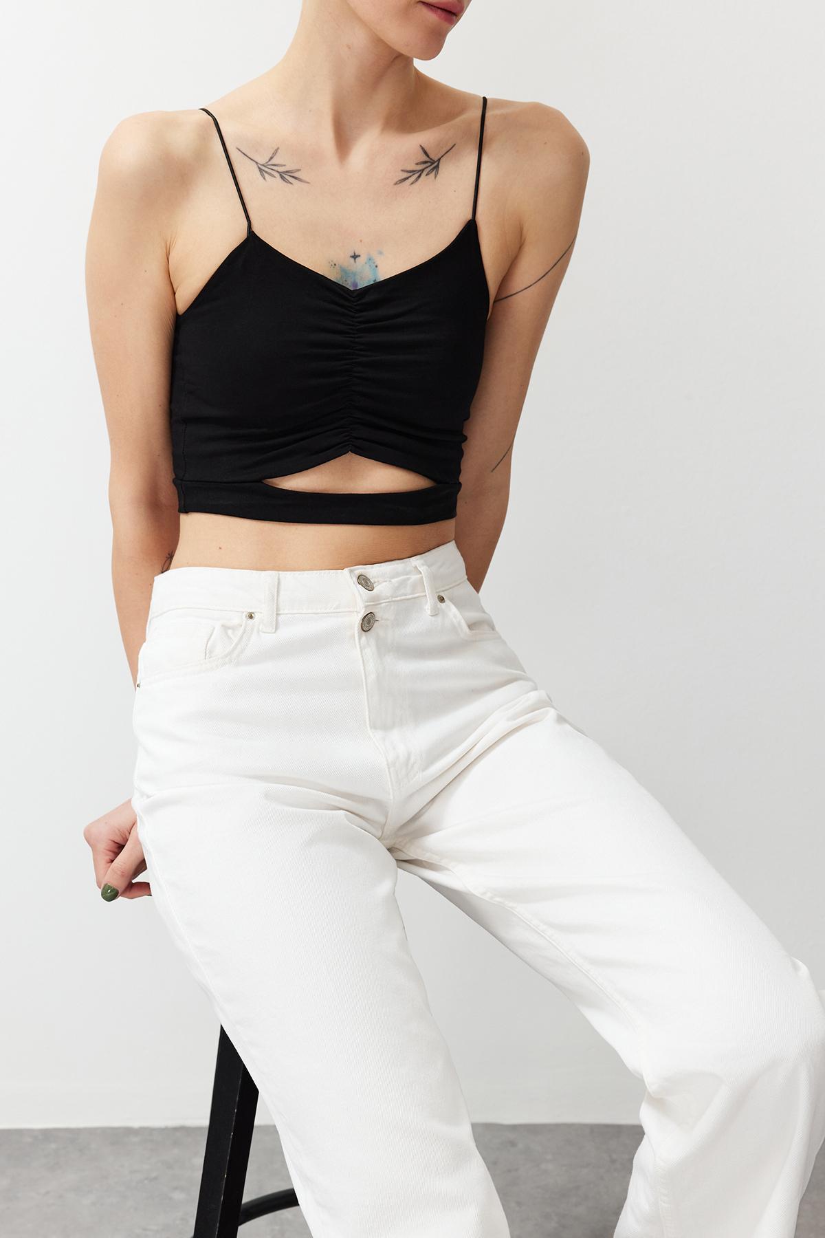 

Женская мода, новинка, черный трикотажный спортивный костюм с поясом и ремнями S белый