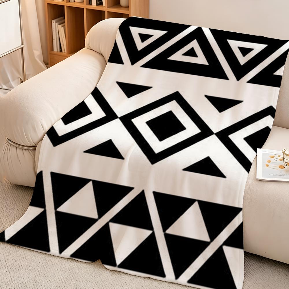 Art African Style Fabric Print Throw High-Density Short Plush Blanket Soft Skin-Friendly for Sofa Nap Air-Conditioned Room