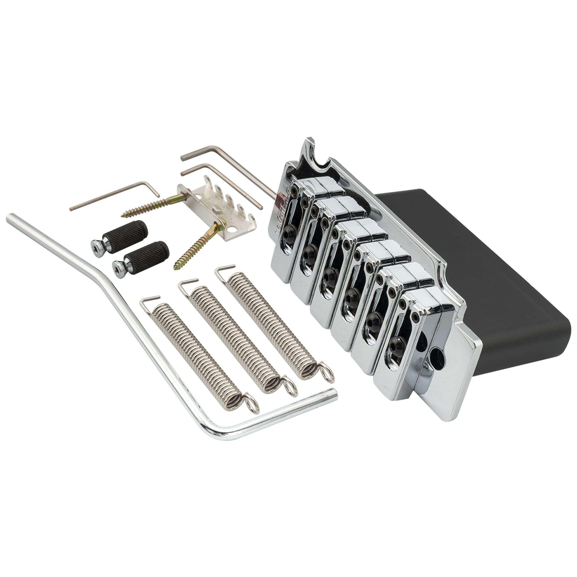 

Wilkinson WVS50K 10.8mm String Pitch Two-Point Tremolo Bridge with Locking Saddles and Steel Block for Squier Strat & ST Electric Guitars, Chrome
