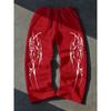 Calças Casuais Estilo de Rua Masculinas com Estampa Espinhosa, Largas e Confortáveis, Calças Esportivas de Perna Larga Fluidas, Calças Esportivas Hip Hop Street Dance