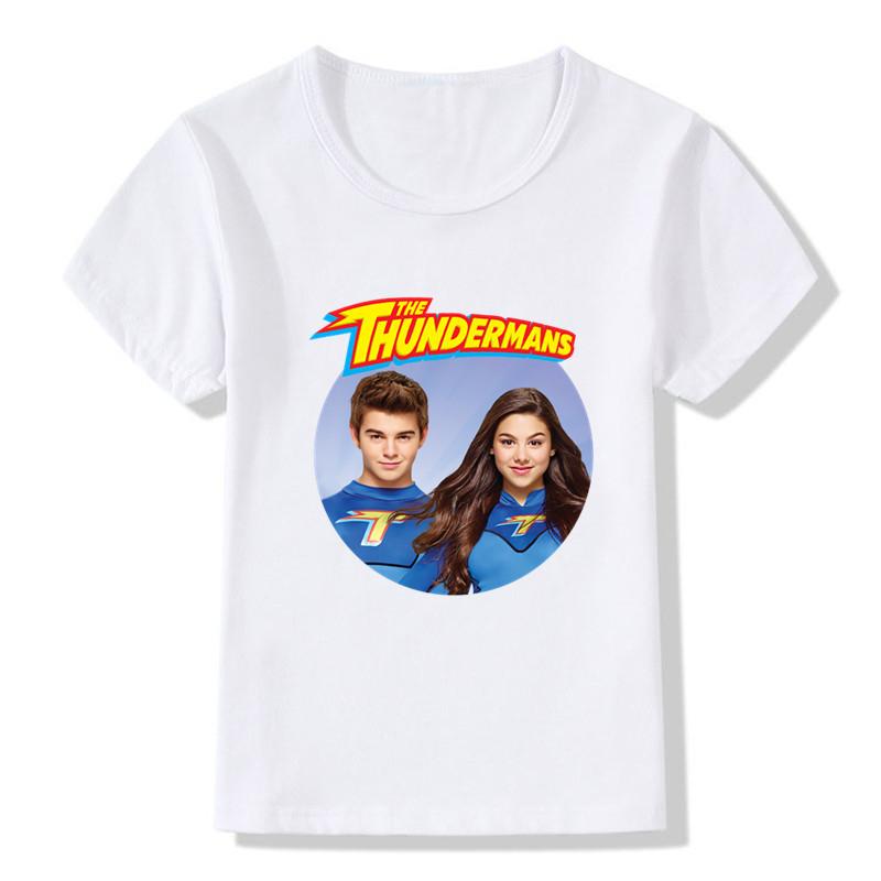 

New Cute The Thundermans TV Shows Print T-shirts Summer Kids T Shirt Baby Girls Boys Clothes Fashion Streetwear Tops 160