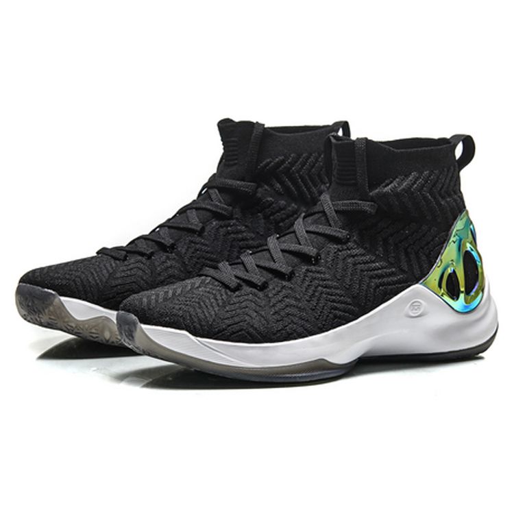 Li Ning Cf Counterflow Xuanyuan High-Top Retro Basketball Shoes Men sneaker Black White ABAN035-5