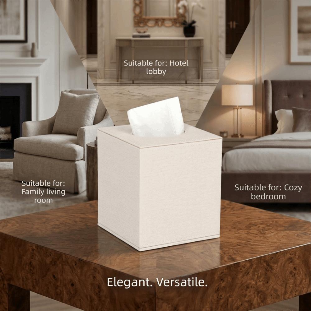 Light Luxury Square Tissue Holder Magnetic Bottom Decorative Napkin Holder Tissue Box Living Room