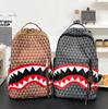 Men's Shark Backpack Large Capacity Student Schoolbag