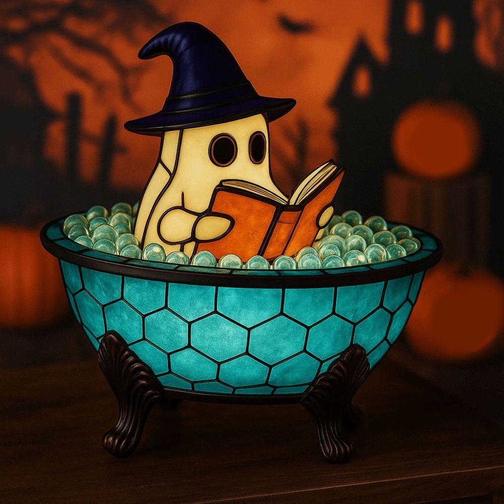 Soft Color Change Ghost Bubble Bath Lamp Resin Halloween Ghost Night Light  Indoor