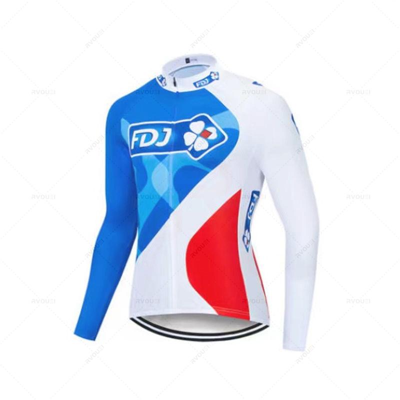 

Fdj Pro 2026 Autumn Team Cycling Jersey 19D Bib Set MTB Uniform Bicycle Clothing Quick Dry Bike Clothes Mens Long Cycling Wear 5XL