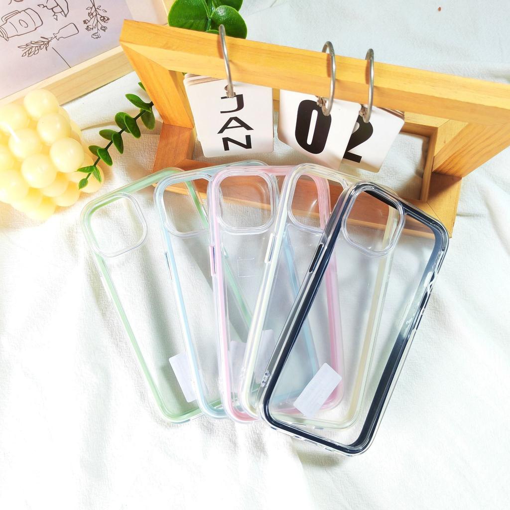 Transparent Colorful Phone Case for Apple 16 14 Pro Max, Shockproof iPhone Protective Cover Customizable